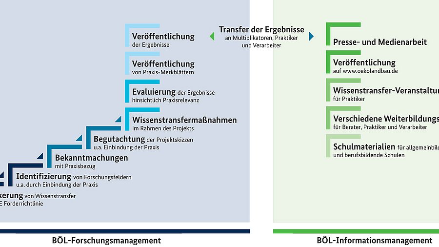 Schematische Darstellung BÖL-Wissenstransfer. Klick führt zu Großansicht in einer Lightbox. Zum Schließen der Lightbox ESC drücken.